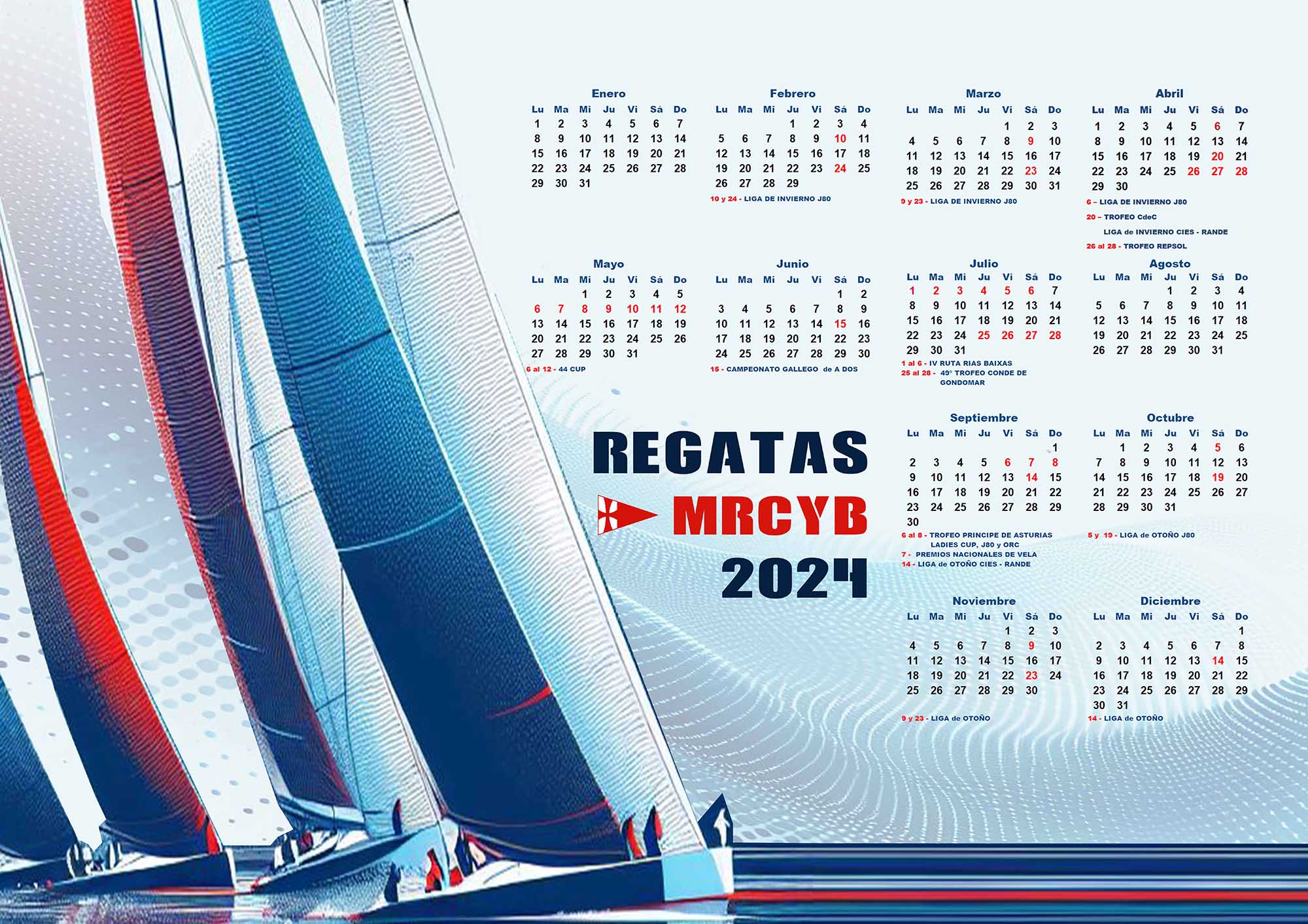 Calendario de regatas · Monte Real Club de Yates Baiona