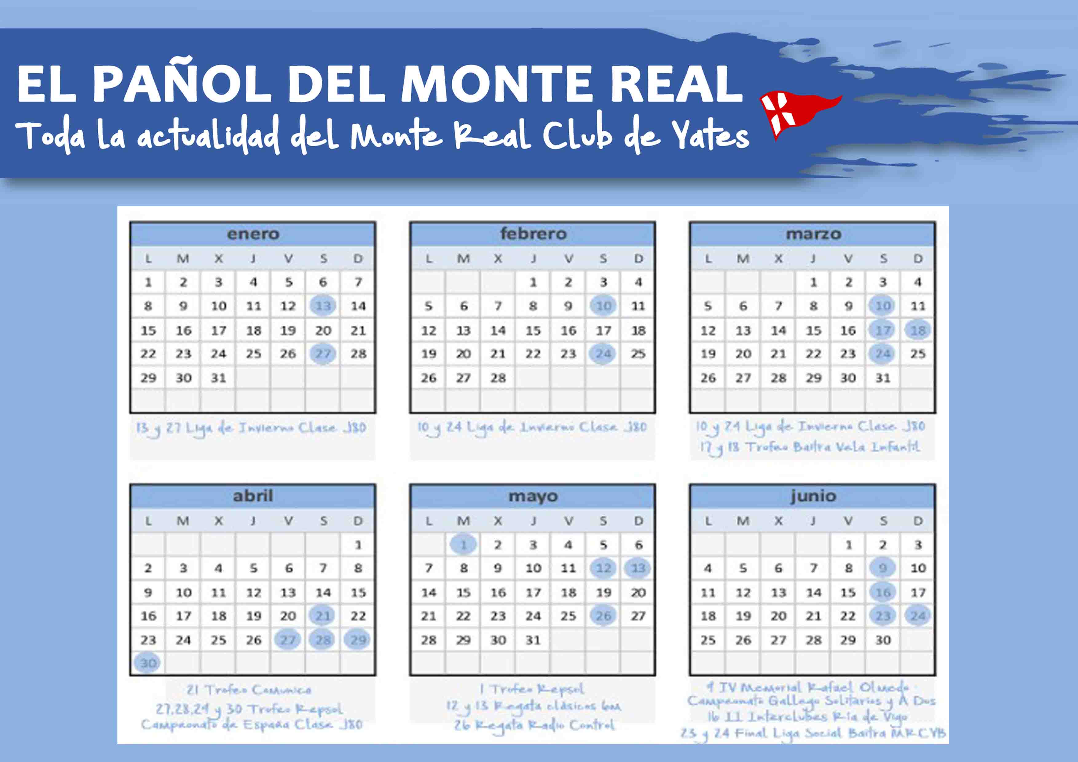 El Pañol LII - Enero 2018 - Calendario 2018 · Monte Real Club de Yates Baiona