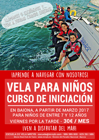 Nuevo curso de iniciación a la vela para niños en Baiona