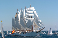 El Juan Sebastián de Elcano fondeará en la Bahía de Baiona el proximo viernes 12 de julio