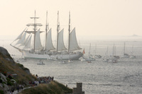 Elcano shines in Baiona on a historic day that promotes the candidacy for UNESCO