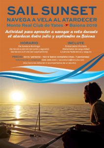 Curso de Vela Baiona, navega al atardecer