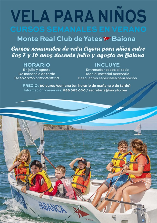 Cursos de vela para niños baiona