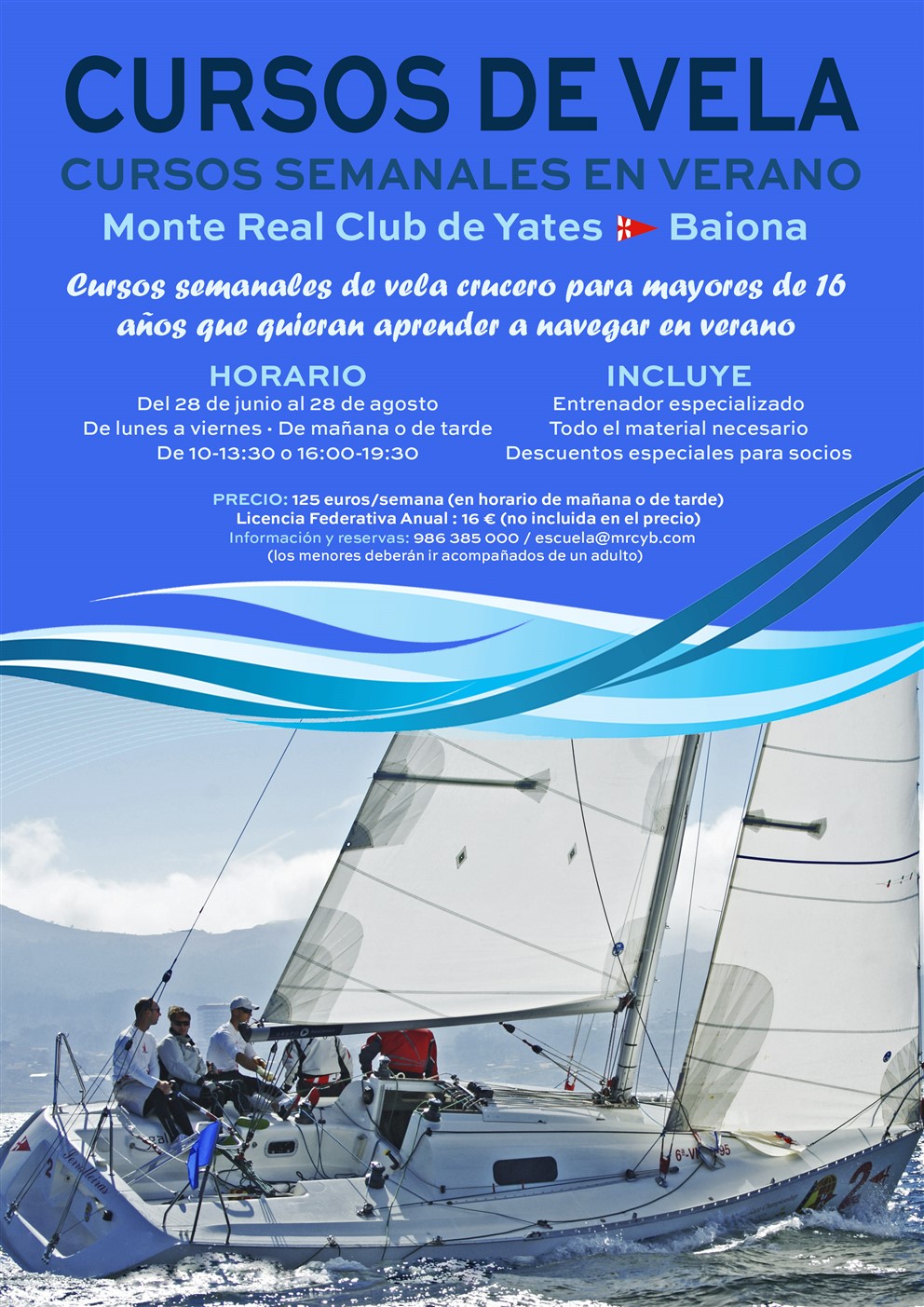 Sailing courses in Baiona for adults