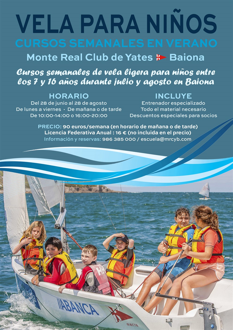 Sailing courses for children in Baiona