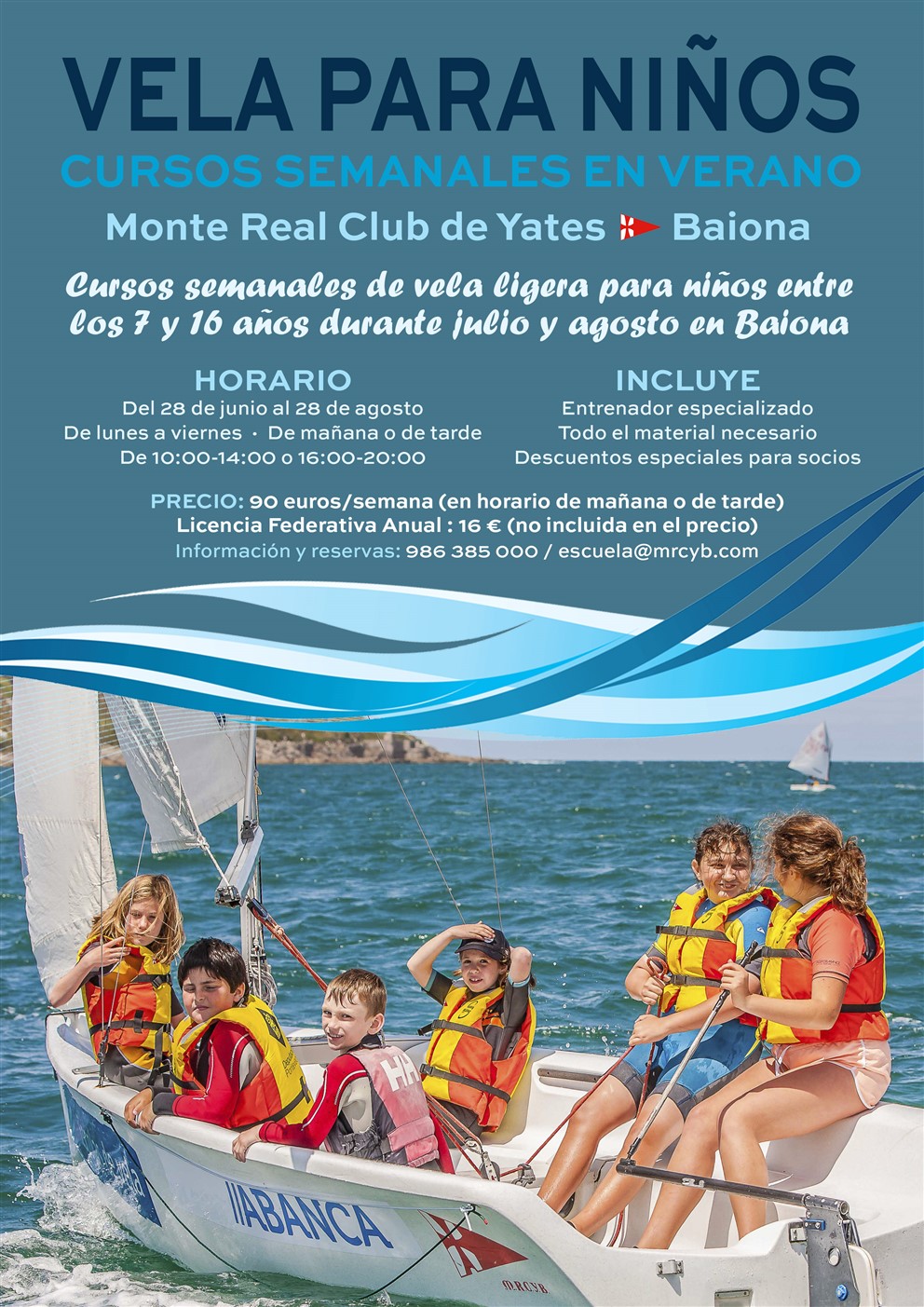 Cursos de vela para niños baiona