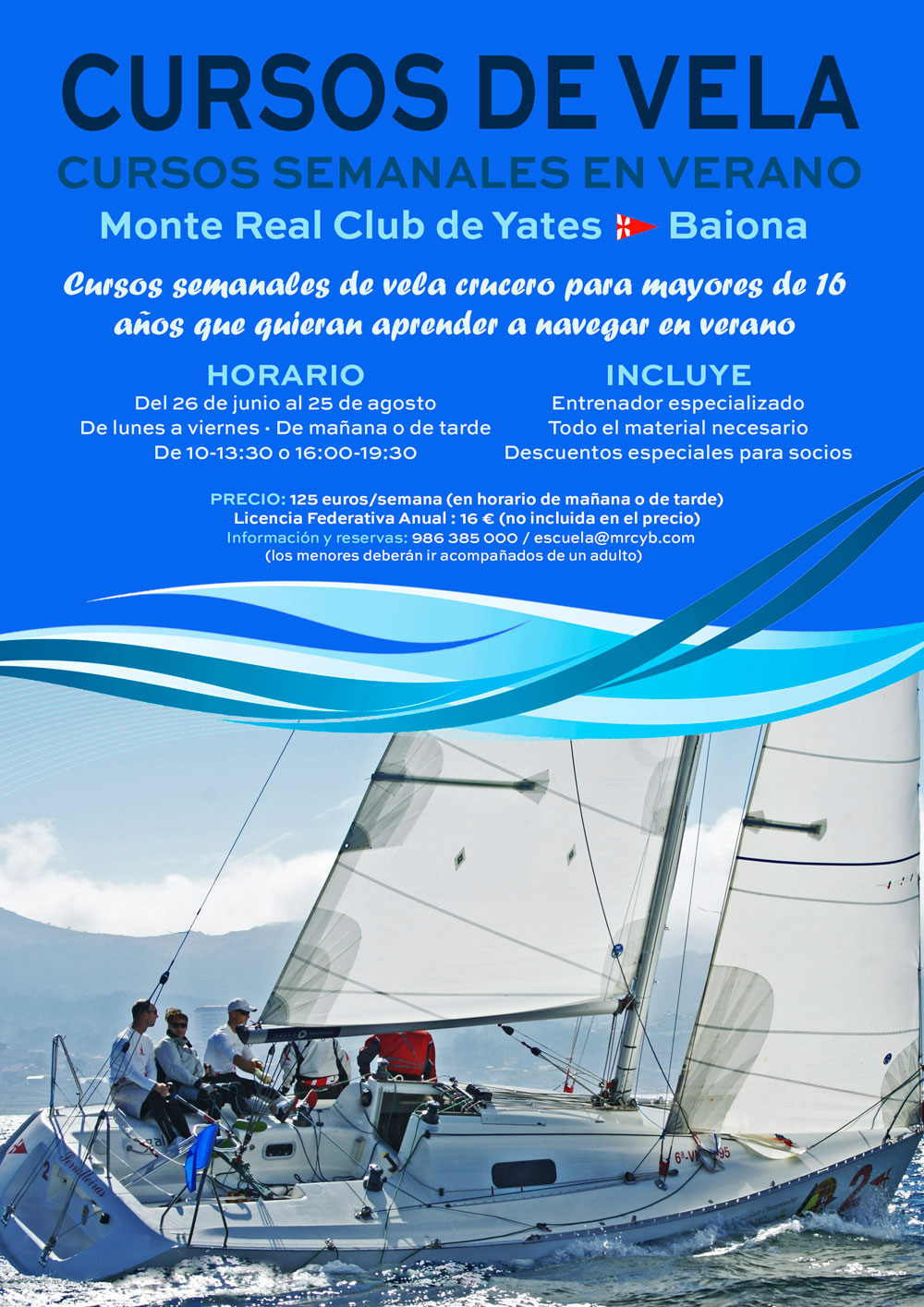 Cursos de vela en baiona para adultos