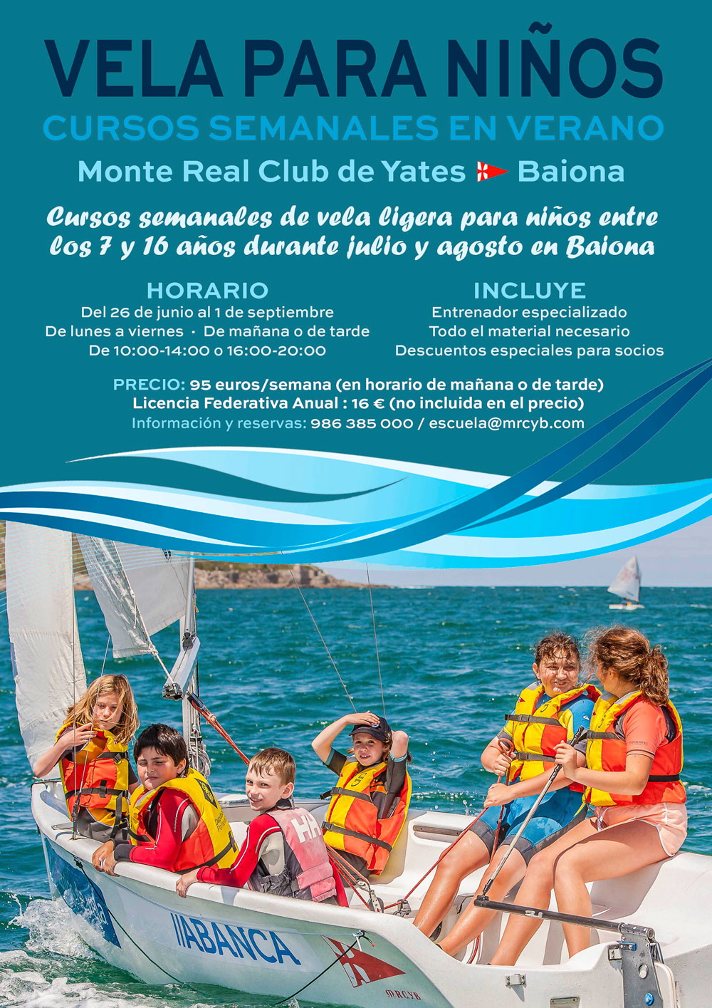 Cursos de vela para niños baiona